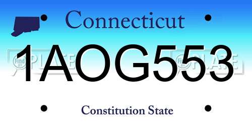 1AOG553 Connecticut License Plate
