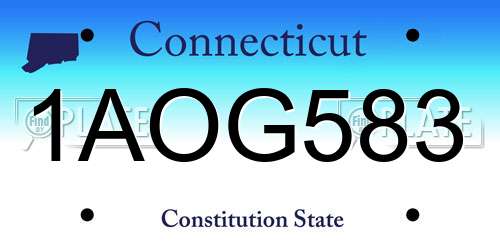1AOG583 Connecticut License Plate
