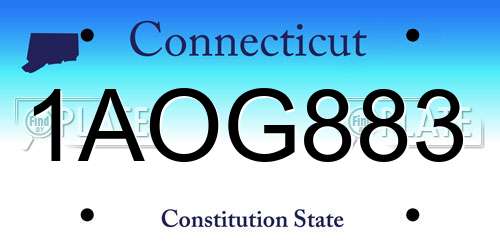 1AOG883 Connecticut License Plate