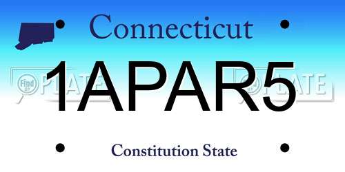 1APAR5 Connecticut License Plate