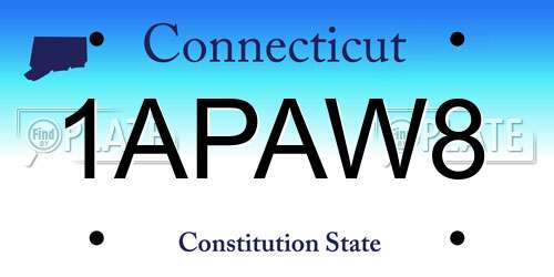 1APAW8 Connecticut License Plate