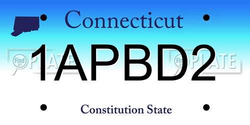1APBD2 Connecticut License Plate