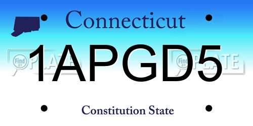 1APGD5 Connecticut License Plate