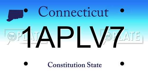 1APLV7 Connecticut License Plate