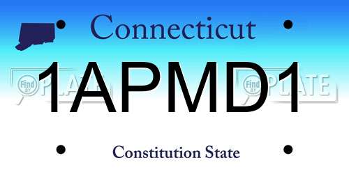 1APMD1 Connecticut License Plate