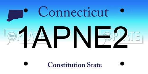 1APNE2 Connecticut License Plate