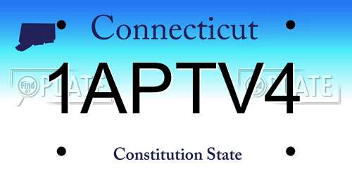 1APTV4 Connecticut License Plate