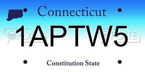 1APTW5 Connecticut License Plate
