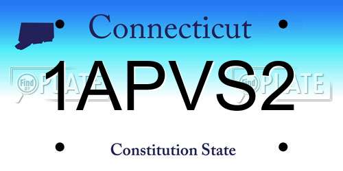 1APVS2 Connecticut License Plate