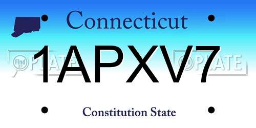 1APXV7 Connecticut License Plate