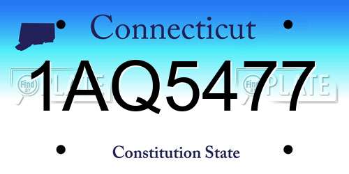 1AQ5477 Connecticut License Plate