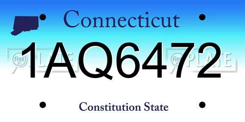 1AQ6472 Connecticut License Plate