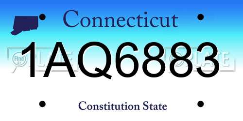 1AQ6883 Connecticut License Plate