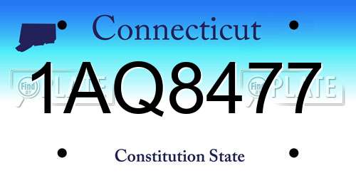 1AQ8477 Connecticut License Plate