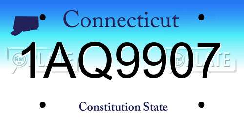 1AQ9907 Connecticut License Plate