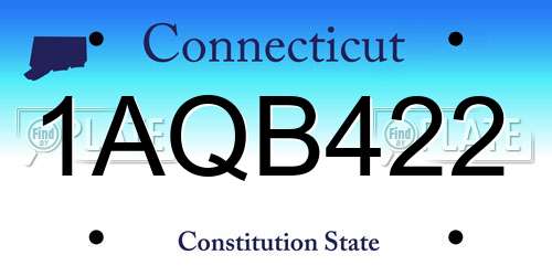 1AQB422 Connecticut License Plate