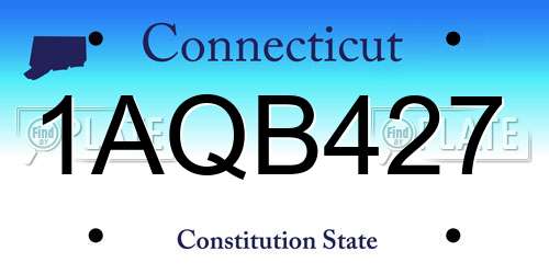 1AQB427 Connecticut License Plate