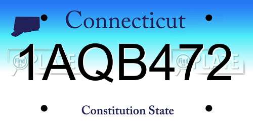 1AQB472 Connecticut License Plate