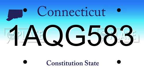 1AQG583 Connecticut License Plate