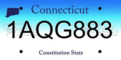 1AQG883 Connecticut License Plate