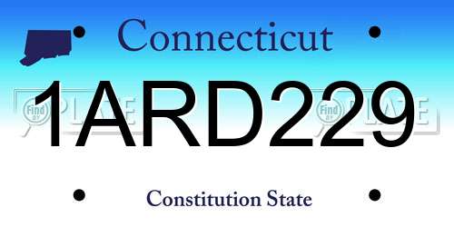 1ARD229 Connecticut License Plate