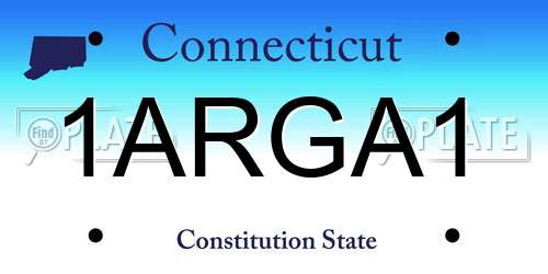 1ARGA1 Connecticut License Plate