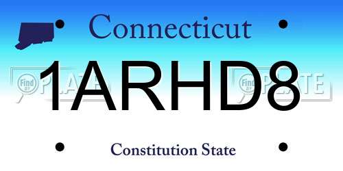 1ARHD8 Connecticut License Plate