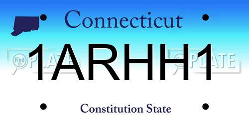 1ARHH1 Connecticut License Plate