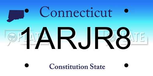 1ARJR8 Connecticut License Plate