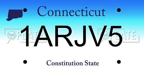 1ARJV5 Connecticut License Plate