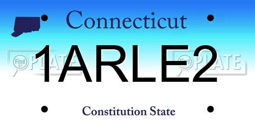 1ARLE2 Connecticut License Plate