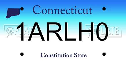 1ARLH0 Connecticut License Plate
