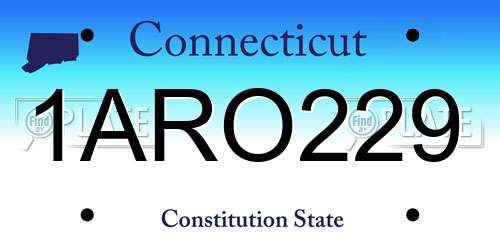 1ARO229 Connecticut License Plate