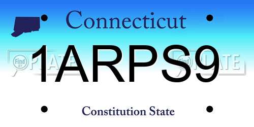 1ARPS9 Connecticut License Plate