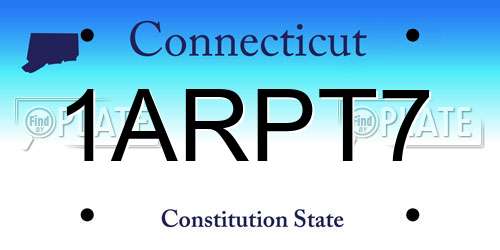 1ARPT7 Connecticut License Plate