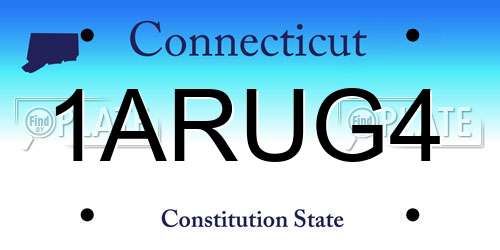 1ARUG4 Connecticut License Plate