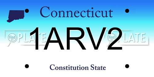 1ARV2 Connecticut License Plate