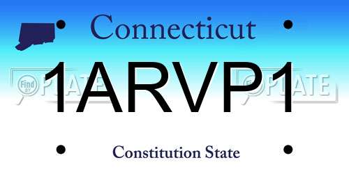 1ARVP1 Connecticut License Plate
