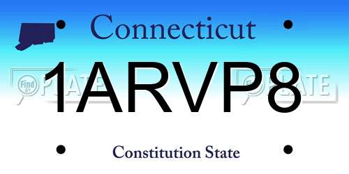 1ARVP8 Connecticut License Plate