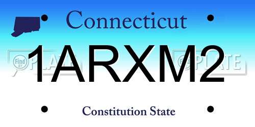 1ARXM2 Connecticut License Plate