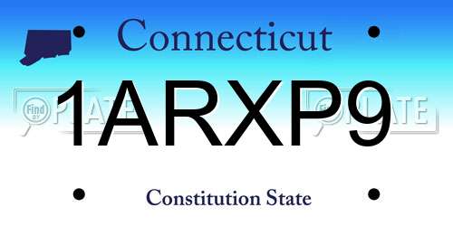 1ARXP9 Connecticut License Plate