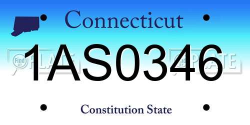 1AS0346 Connecticut License Plate