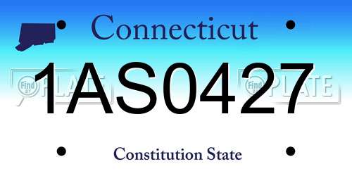 1AS0427 Connecticut License Plate