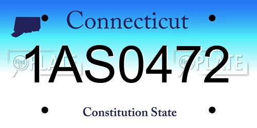 1AS0472 Connecticut License Plate