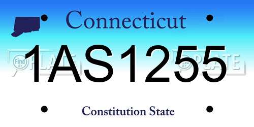 1AS1255 Connecticut License Plate