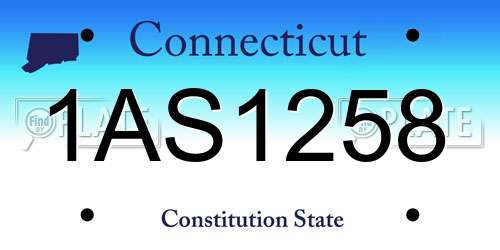 1AS1258 Connecticut License Plate