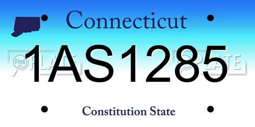 1AS1285 Connecticut License Plate