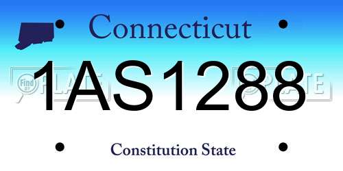 1AS1288 Connecticut License Plate