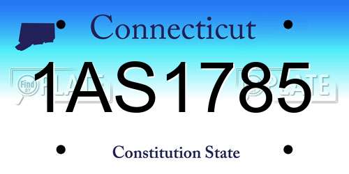 1AS1785 Connecticut License Plate