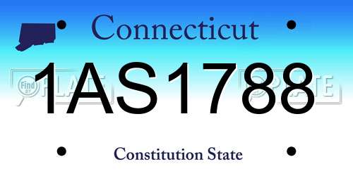1AS1788 Connecticut License Plate